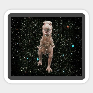 Vintage T Rex toy in space Sticker